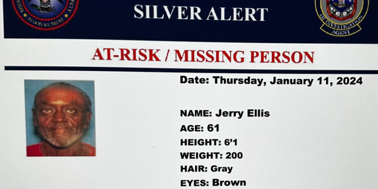 MBI Silver Alert: Jerry Ellis—Alert has been cancelled.