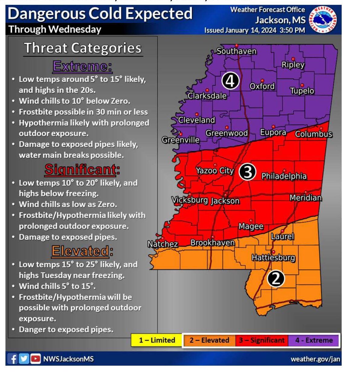 Dangerous Cold Expected Throughout State