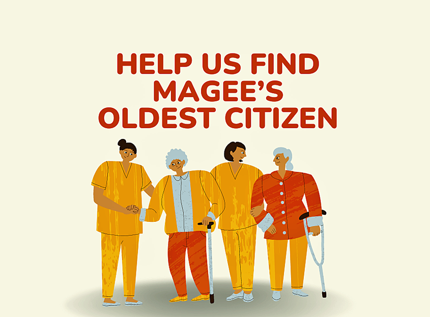 Who is the oldest citizen in the Magee area?