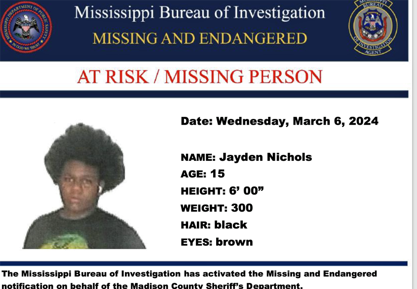MBI Missing and Endangered Person Jayden Nichols