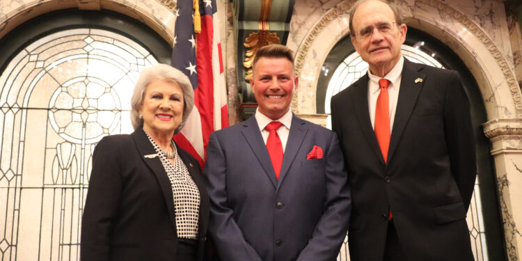 Pastor Michael Thornhill, Associate Pastor of The Well Church in Magee, delivered an opening prayer to the Mississippi Senate