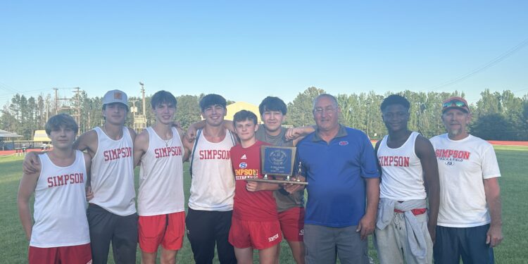 Simpson JV Boys Track Team Takes District Title