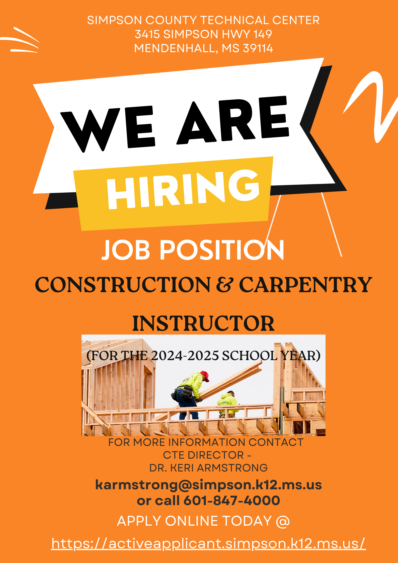 Simpson County Tech Center Hiring Law and Public Safety Instructor