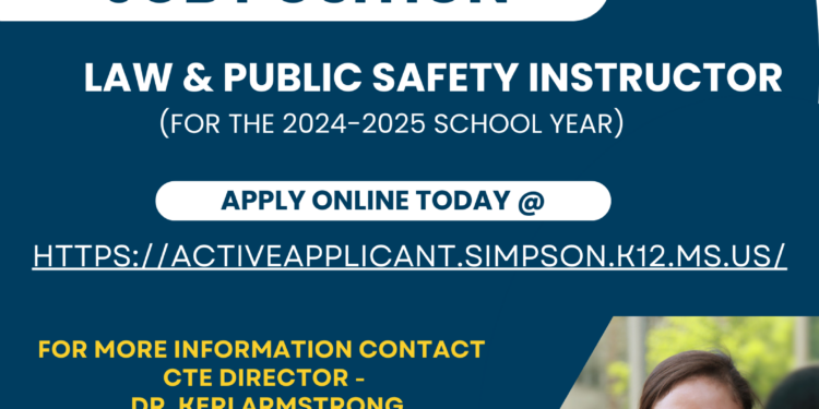 Simpson County Tech Center Hiring Law and Public Safety Instructor