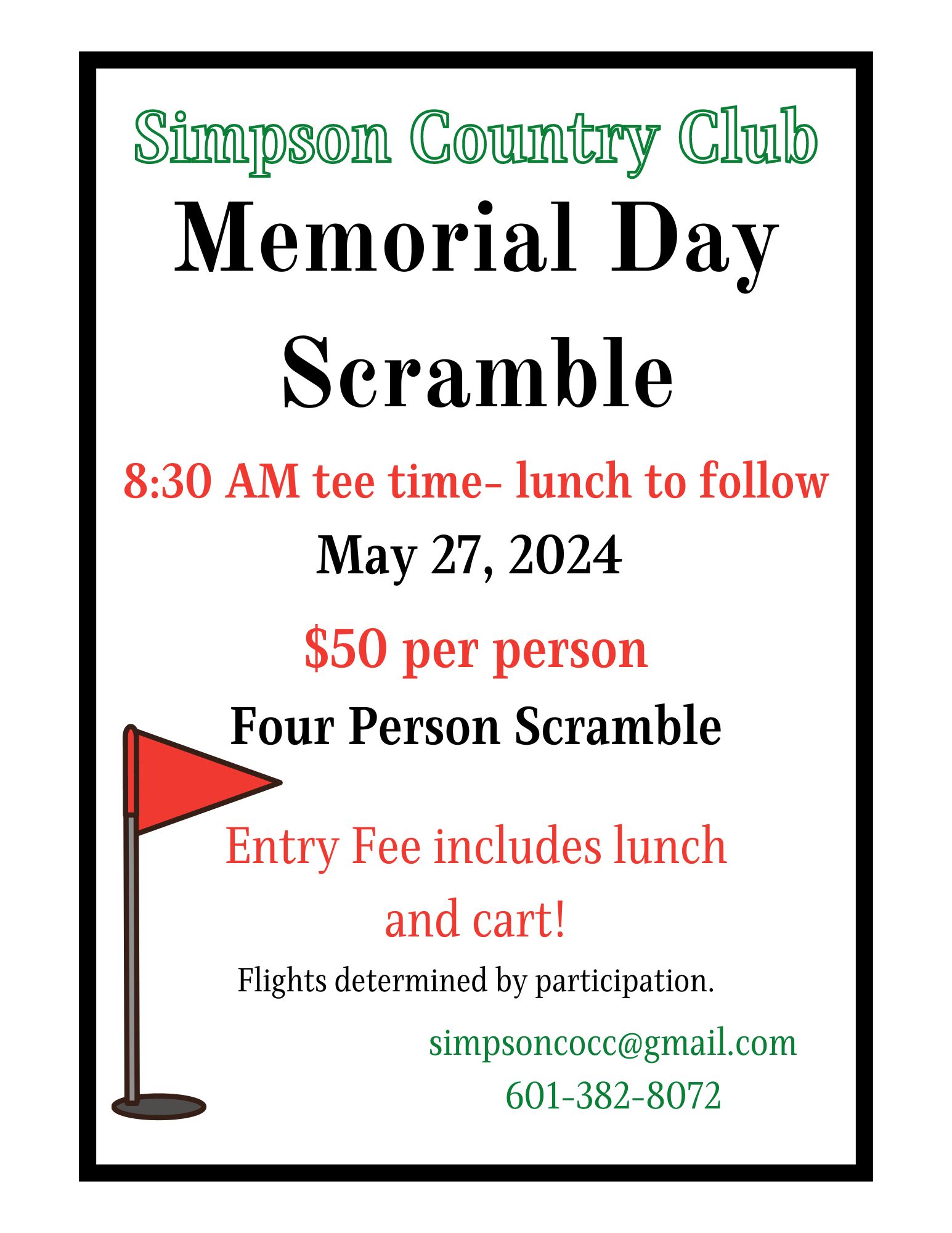Simpson Country Club Memorial Day Scramble