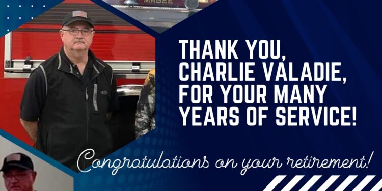 Charlie Valadie Retires from the Magee Fire Department