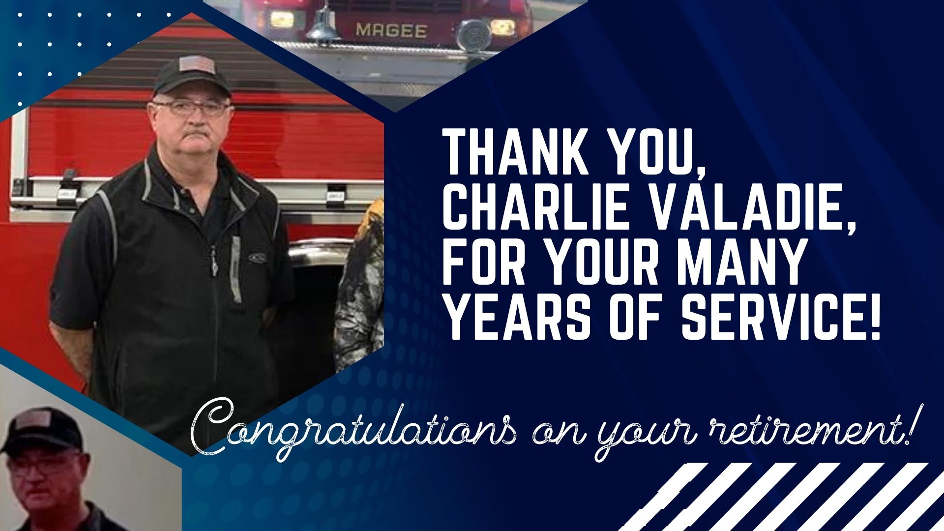 Charlie Valadie Retires from the Magee Fire Department