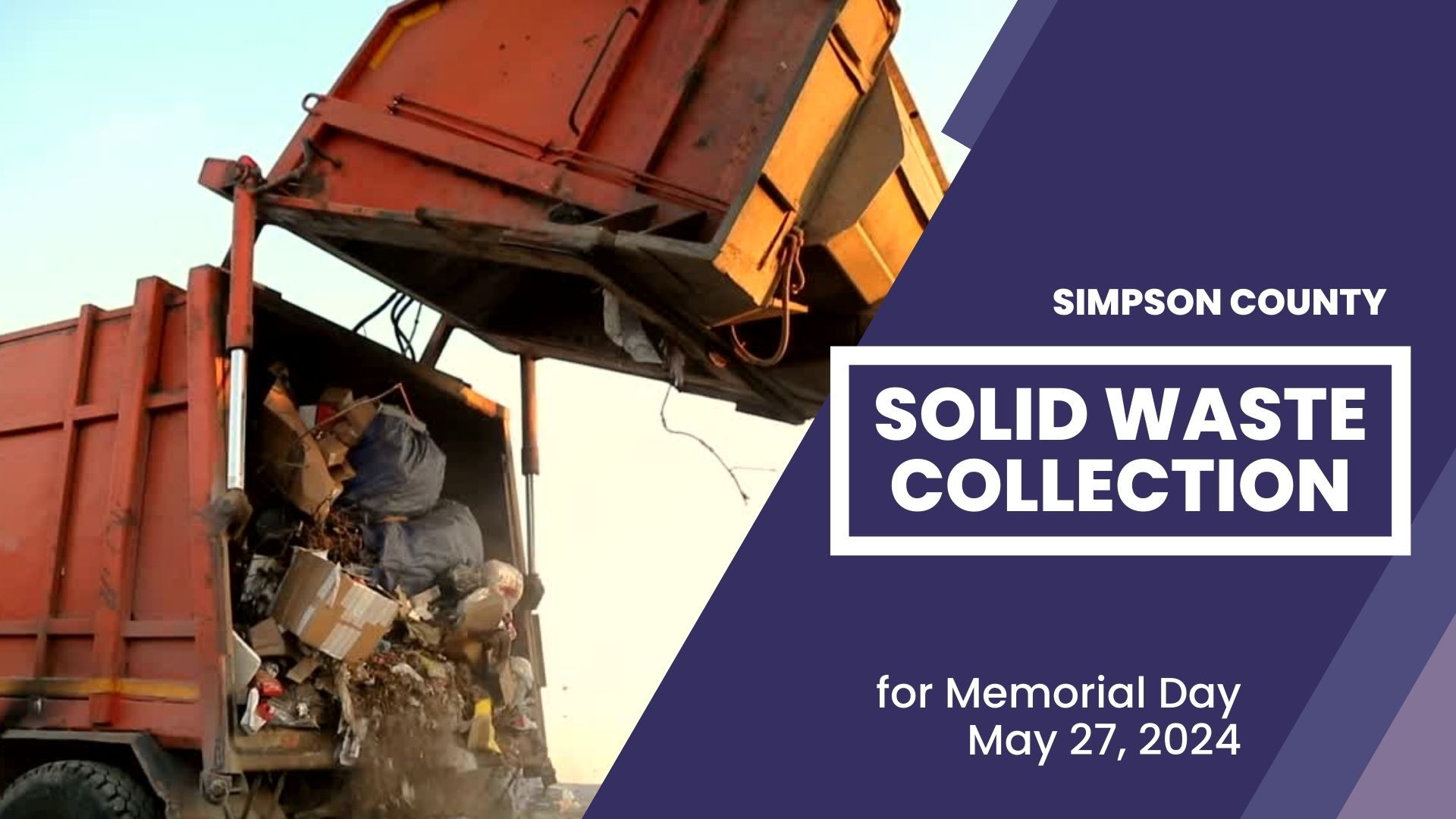 Simpson County Solid Waste Collection for Memorial Day 2024