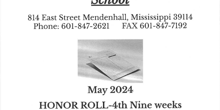 Mendenhall Elementary School Honor Roll