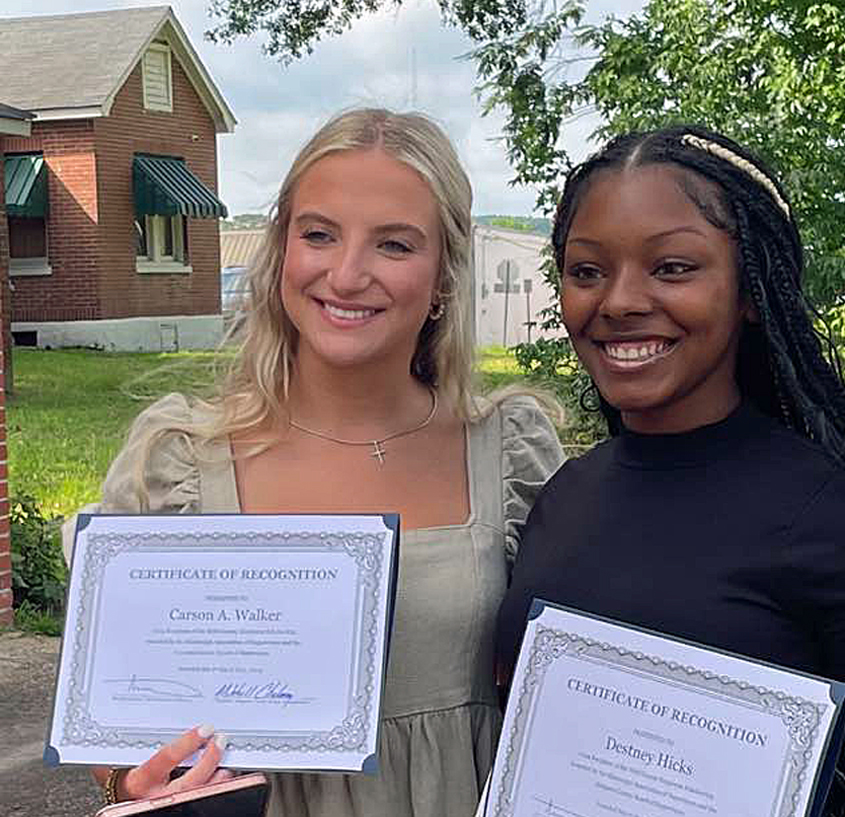 Simpson County Board of Supervisors Recognize Destney Hicks and Carson Walker Winners of the 2024 Employee Scholarships