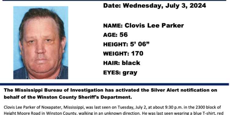 Silver Alert Clovis Lee Parker Winston County——-CANCELED