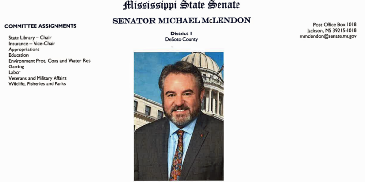 MS Senator Michael McLendon cleared on suspicion of DUI charge