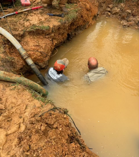 Nothing like being in a hole full of water!