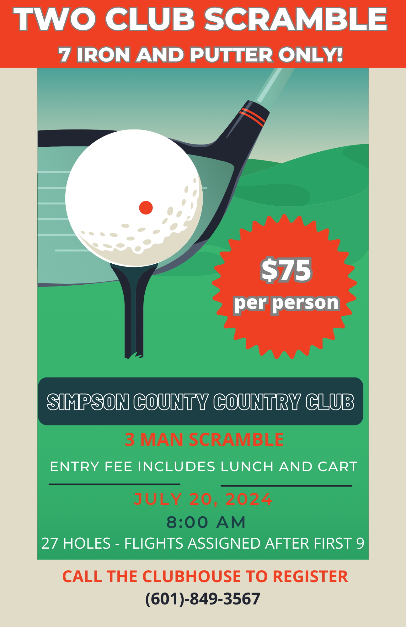 Two Club Scramble July 20, 2024