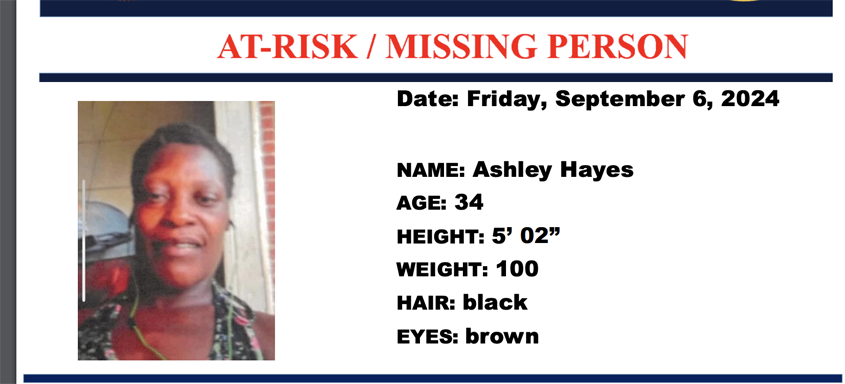 Silver Alert —-Ashley Hayes—CANCELED