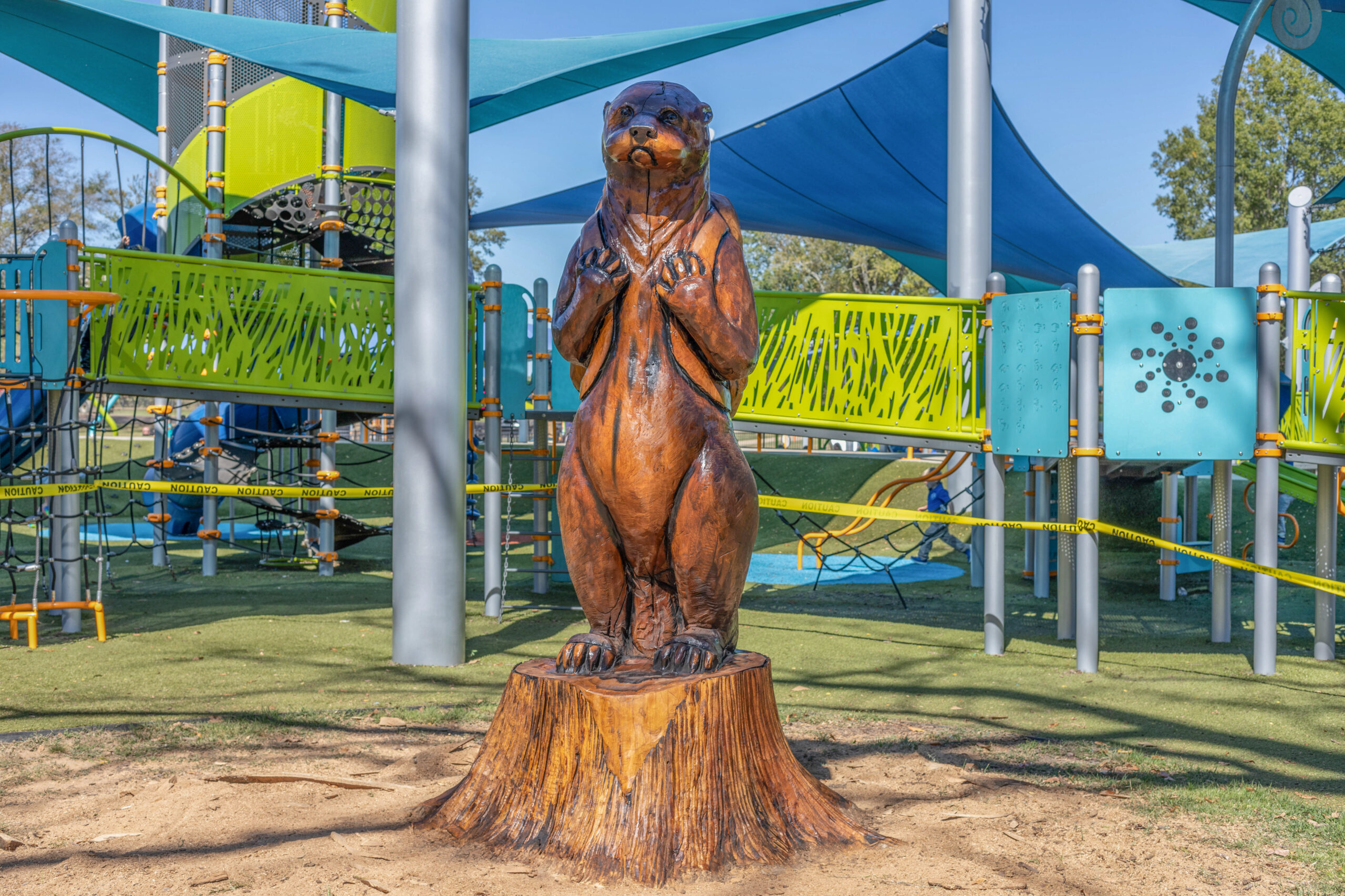 Chainsaw Sculpture Created from Tree at LeFleur’s Bluff Playground