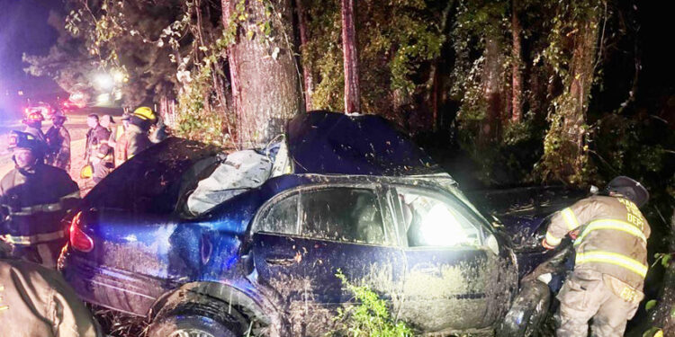 Driver trapped inside vehicle