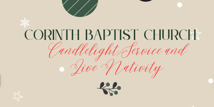 Corinth Baptist Church Invites the Public to a Candlelight Service @ 6 & Live Naivety @ 7