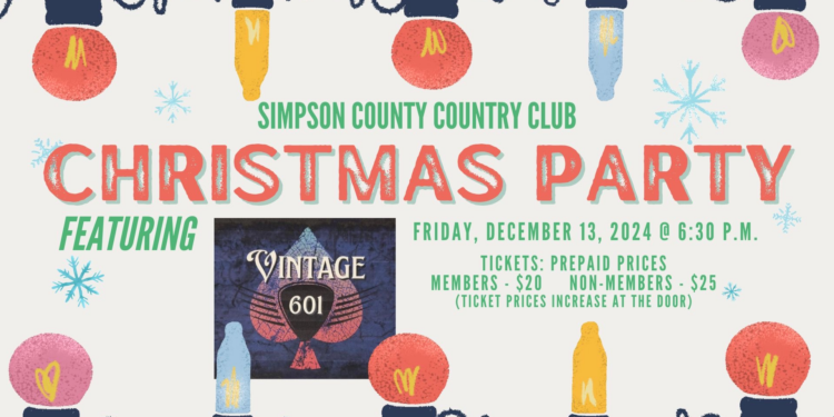 Christmas Party @ Simpson County Country Club featuring Vintage 601