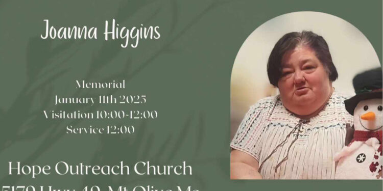 In Loving Memory Joanna Higgins