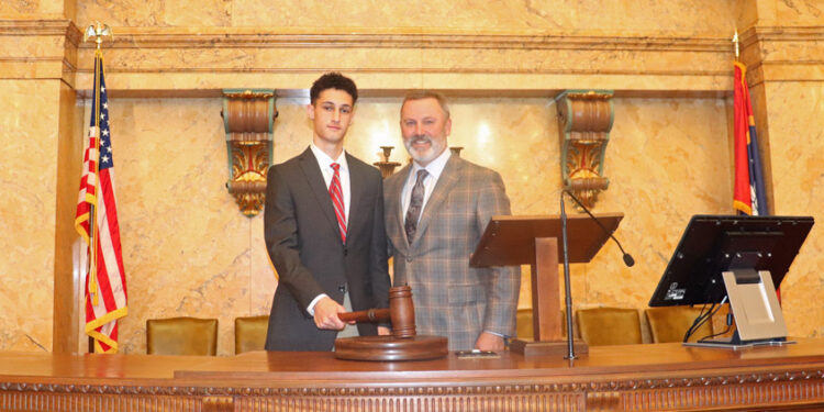Denver Carter Serves as Student Page in MS House of Representatives