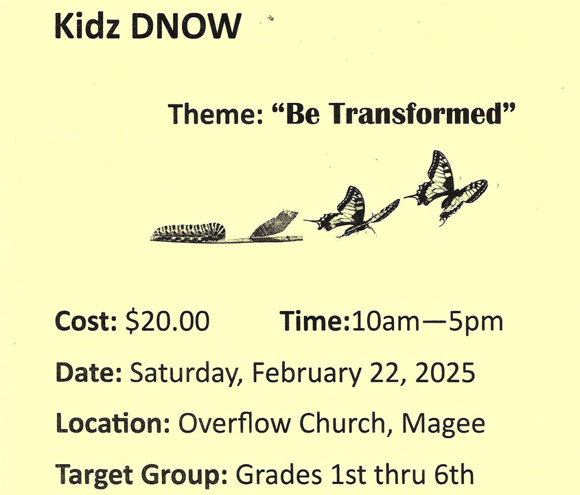 Kidz DNow February 22nd Overflow Church register by February 6th