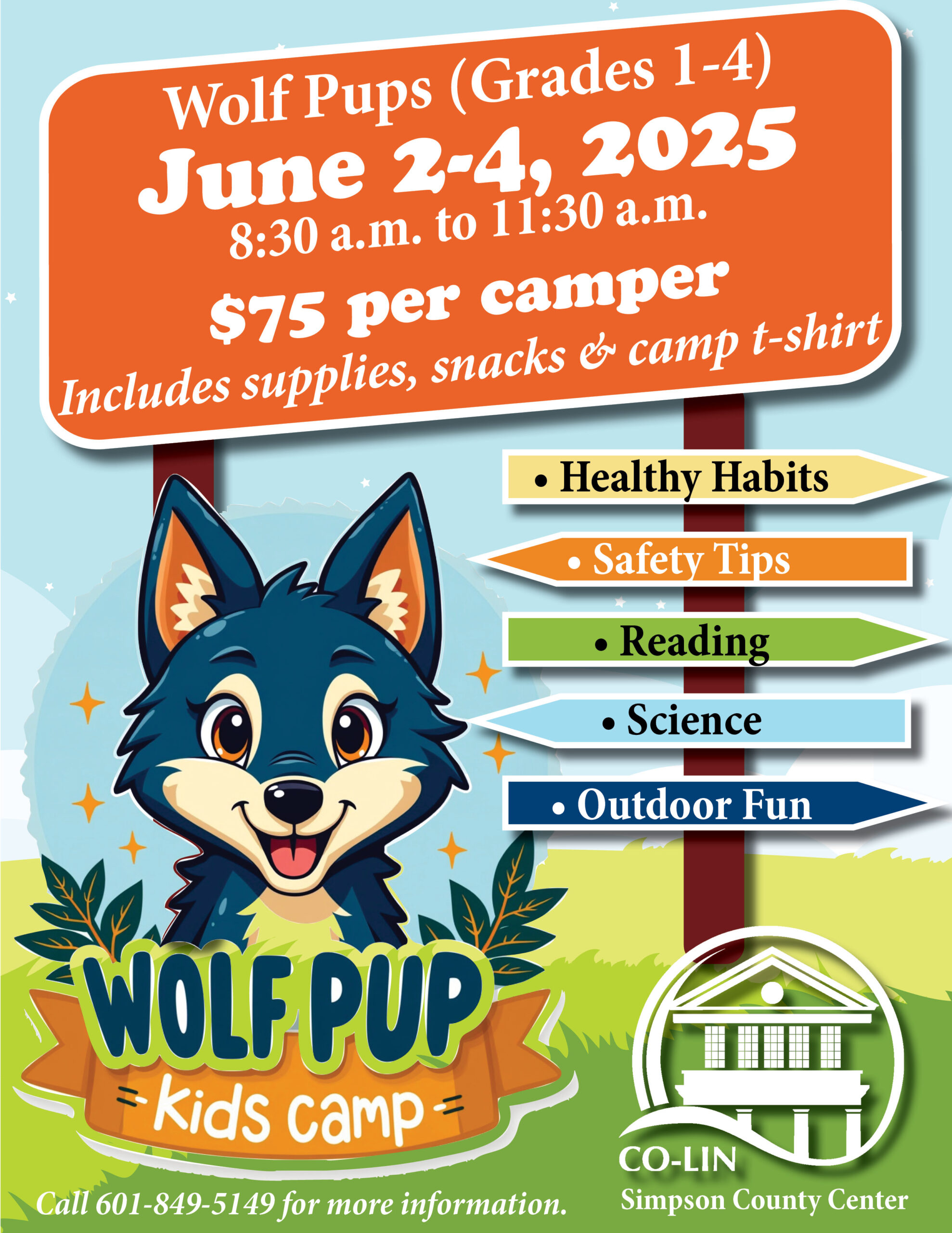 Wolf Pups (Grades 1-4) Summer Camp @ Simpson Co Lin! June 2-4. Register now!