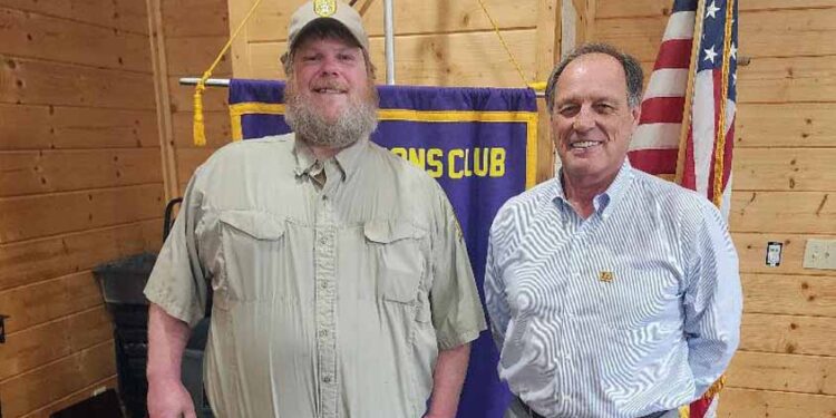 Will Brooks, MS Forestry Agent, informs Magee Lions Club on recovery from the drought