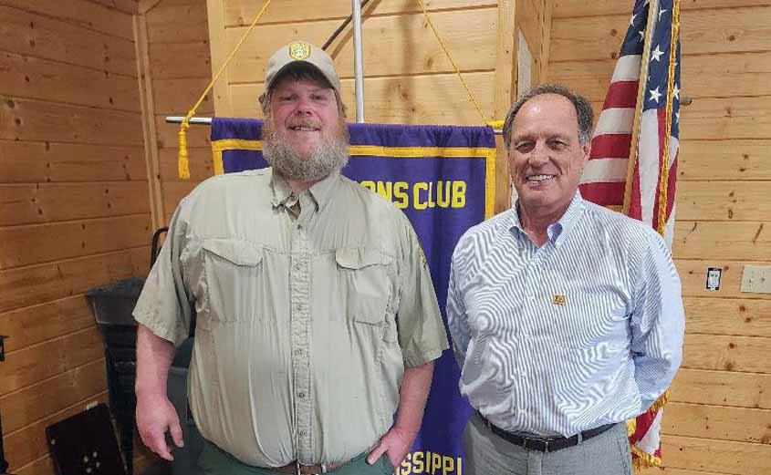 Will Brooks, MS Forestry Agent, informs Magee Lions Club on recovery from the drought