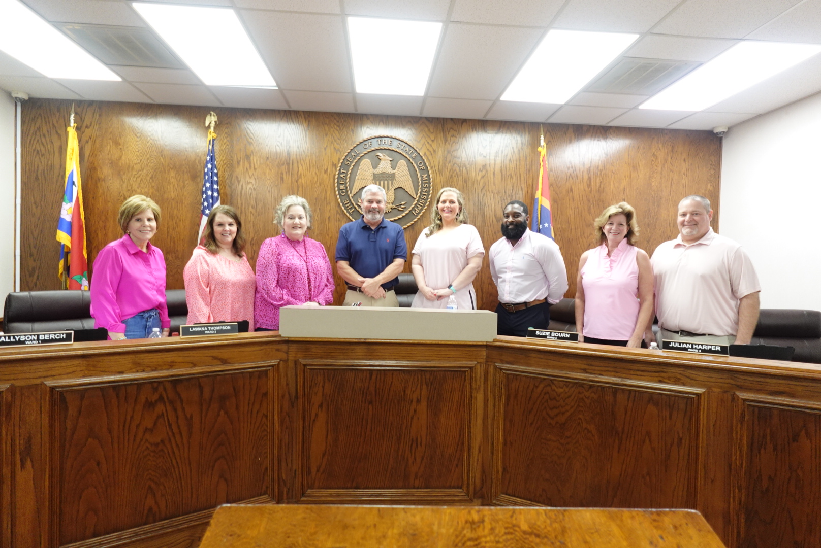 Board of Aldermen Wears Pink to Support Breast Cancer Awareness Month