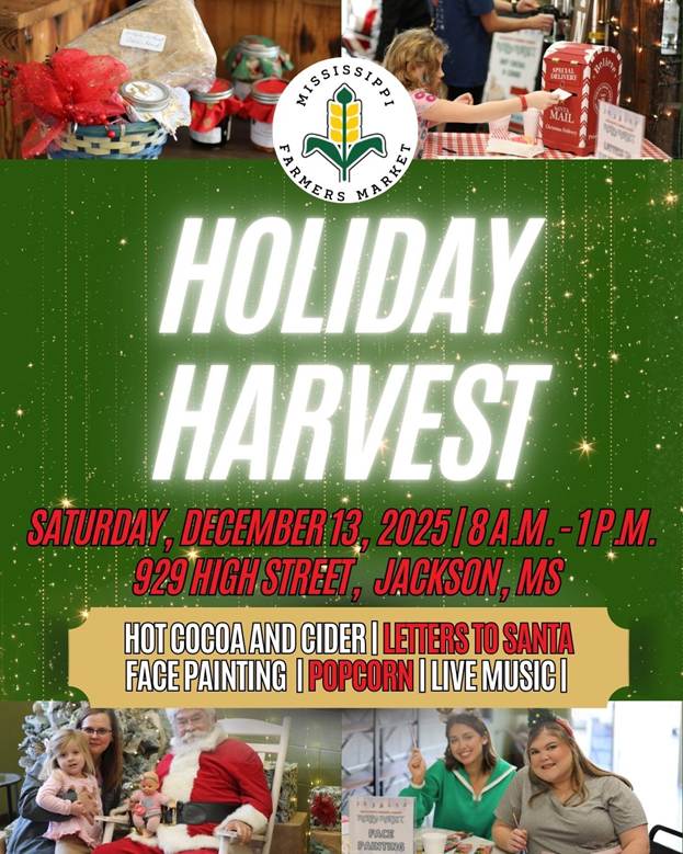 Mississippi Farmers Market to Host Holiday Harvest Event December 13