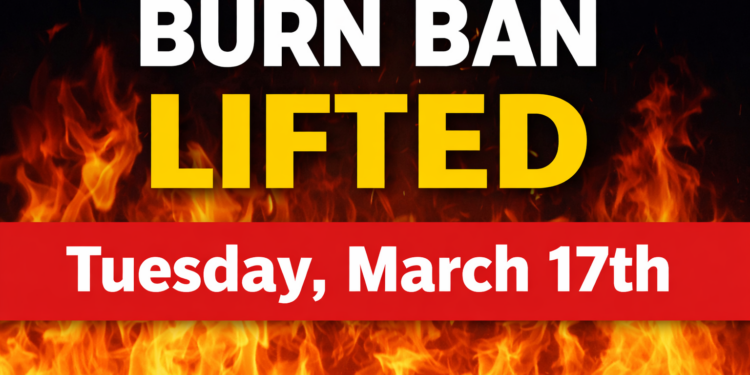 County Burn Ban Lifted