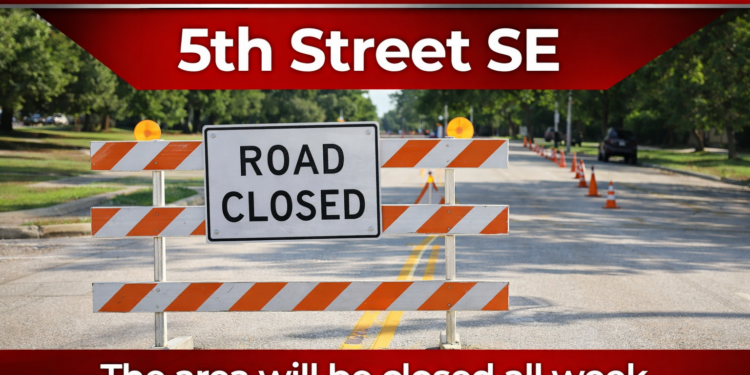 Road Closure: 5th Street SE Magee