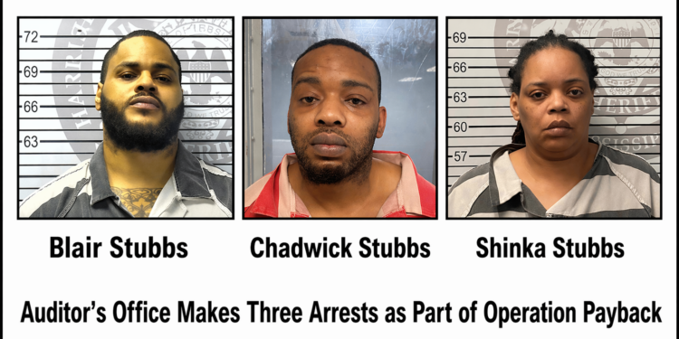 Auditor’s Office Makes Three Arrests as Part of Operation Payback