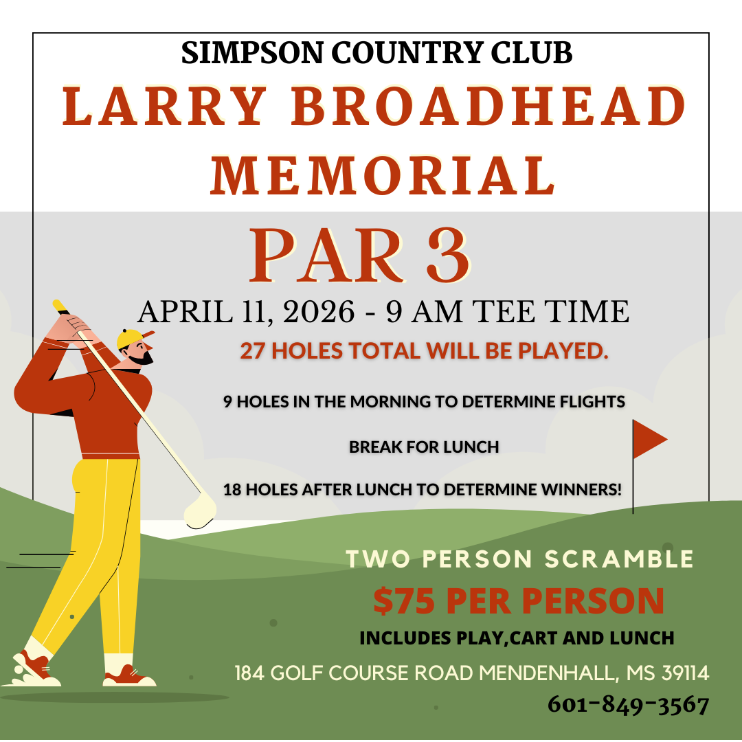 Larry Broadhead Memorial Tournament Saturday, April 11th SCCC