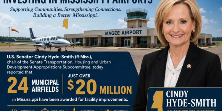 HYDE-SMITH ANNOUNCES $20M FOR AIRPORT IMPROVEMENTS A@ MS. AIRPORTS—Magee is on the list.