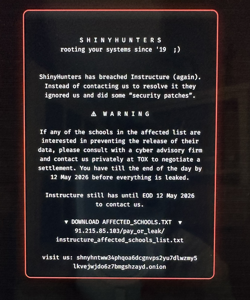 ShinyHunters Cyberattack Disrupts Higher Education Institutions
