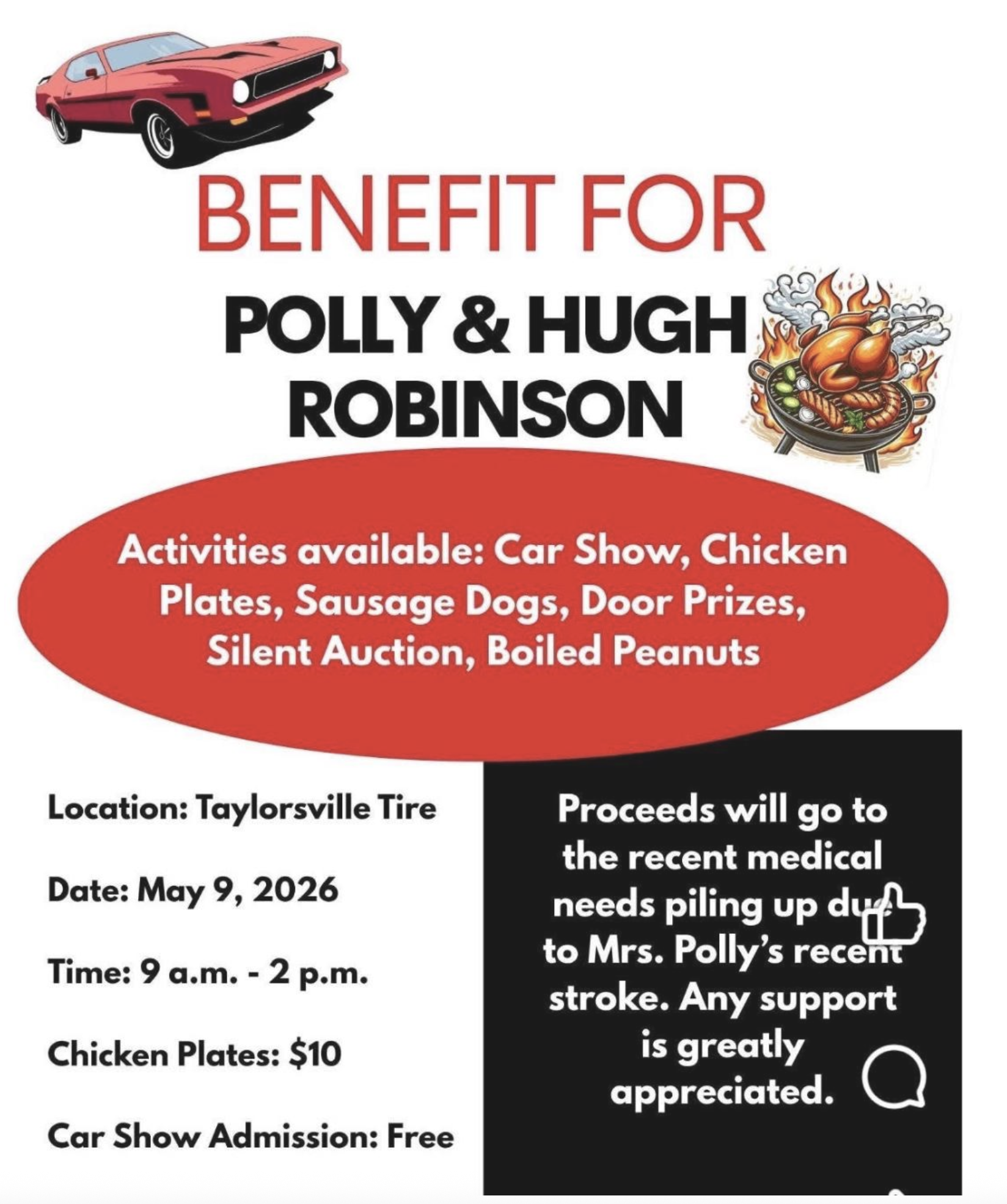 Benefit for Polly & Hugh Robinson