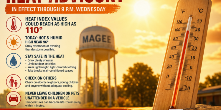 Heat Advisory in Effect as Triple-Digit Heat Index Grips Magee
