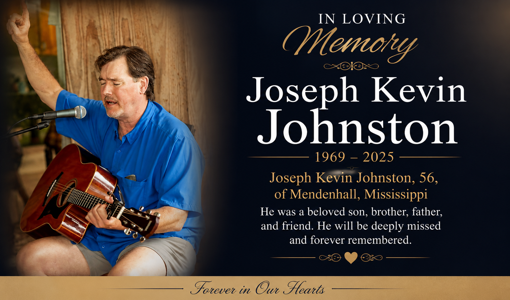Joseph Kevin Johnston of Mendenhall, Mississippi