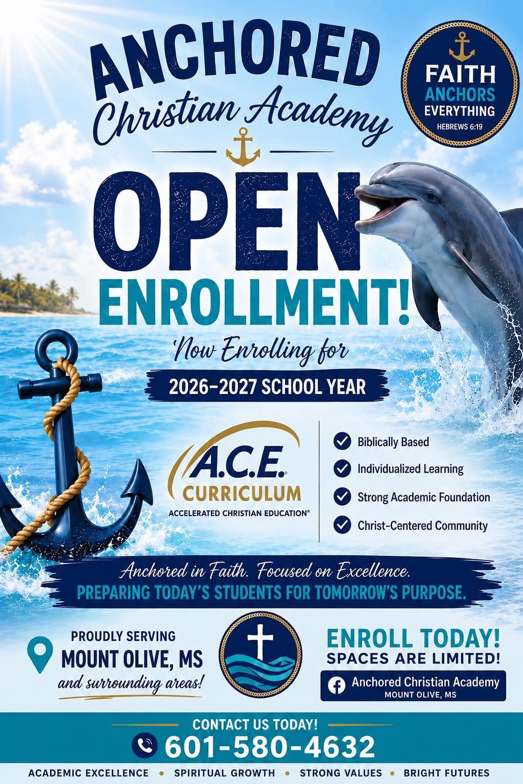 Anchored Christian Academy Open Enrollment