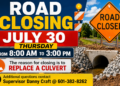 Road Closure on May Road Thursday