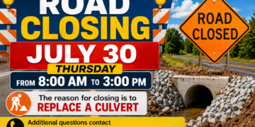 Road Closure on May Road Thursday