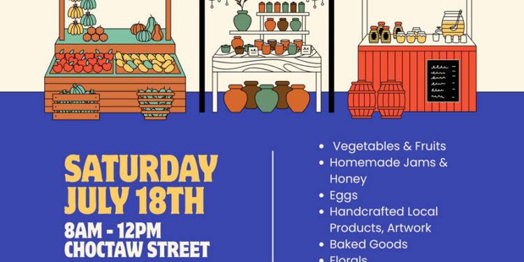 Farmers Market Saturday 8-12 next to Community House!