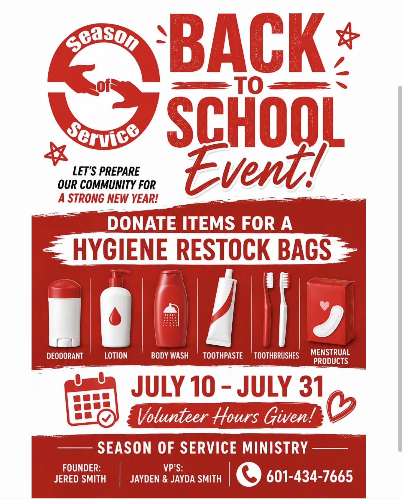 Season of Service Ministry Launches Back-to-School Hygiene Drive