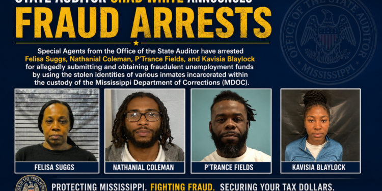 Auditor’s Office Makes Four Arrests as Part of Operation Payback