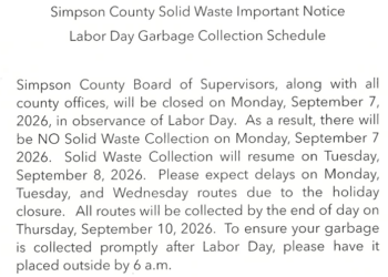 Labor Day Garbage Collection Schedule