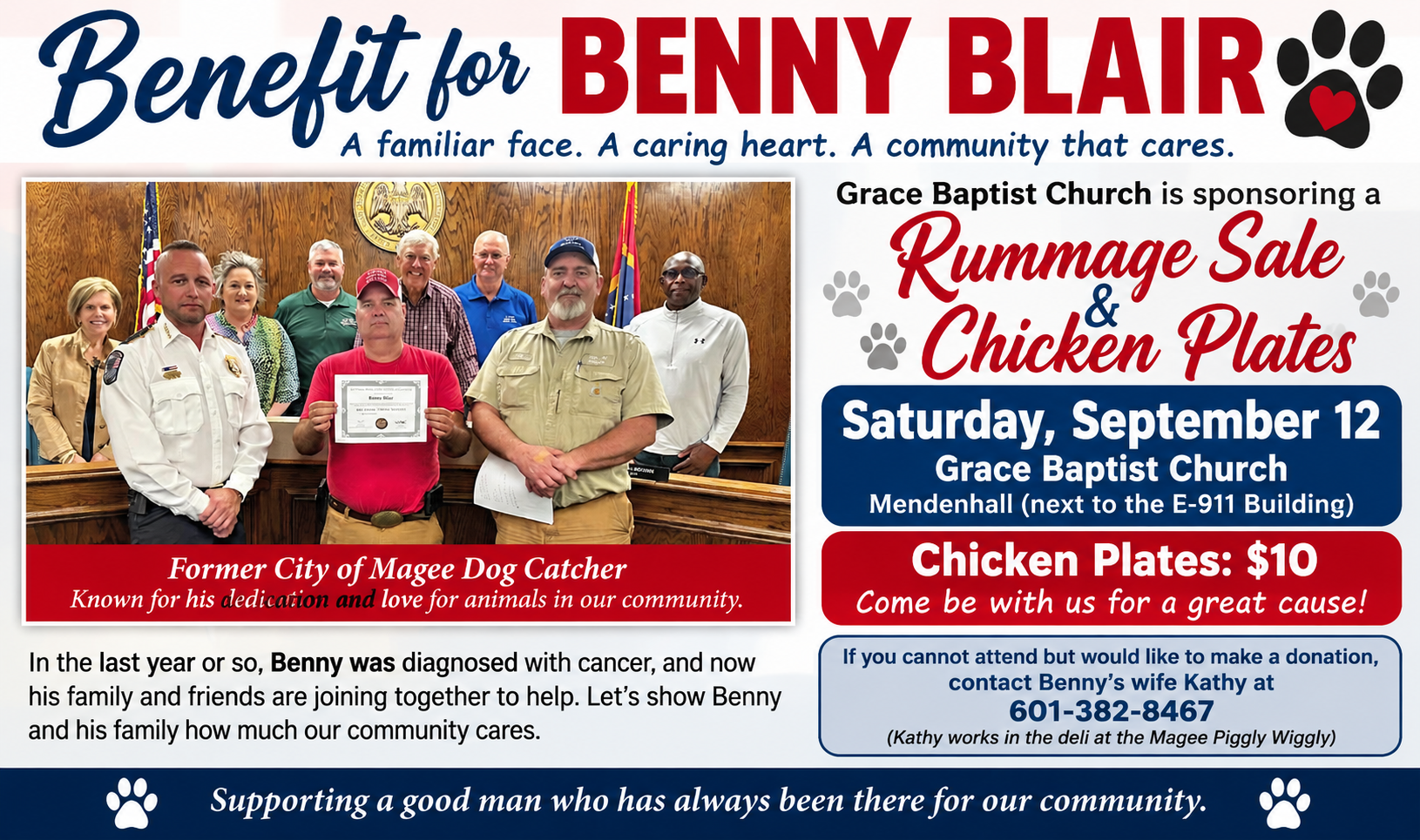 Grace Baptist Church to Hold Benefit for Benny Blair
