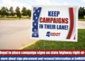 Political signs illegal on state right-of-way