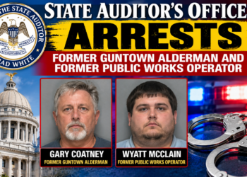 State Auditor’s Office Arrests Former Guntown Alderman and Former Public Works Operator